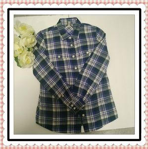 J. CREW WOMAN SHIRT IN BLUE PLAID SIZE 6